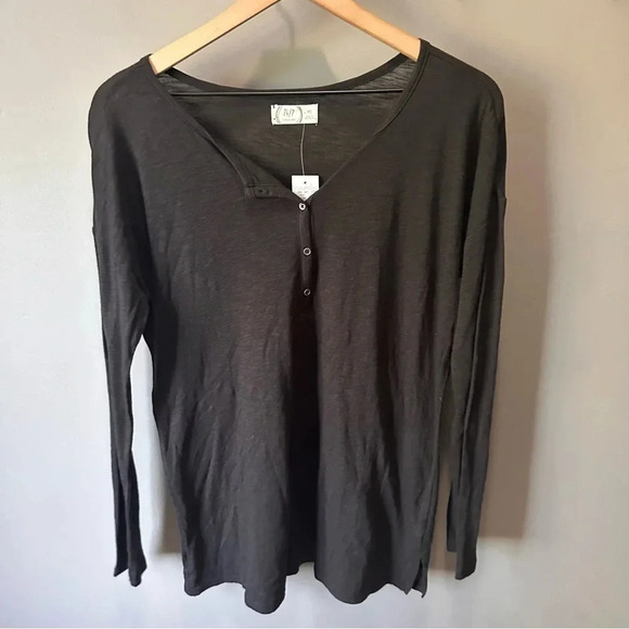 Maurice's 24/7 Henley top. Black. Nwt. Size XS - Picture 1 of 7